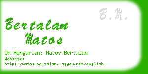 bertalan matos business card